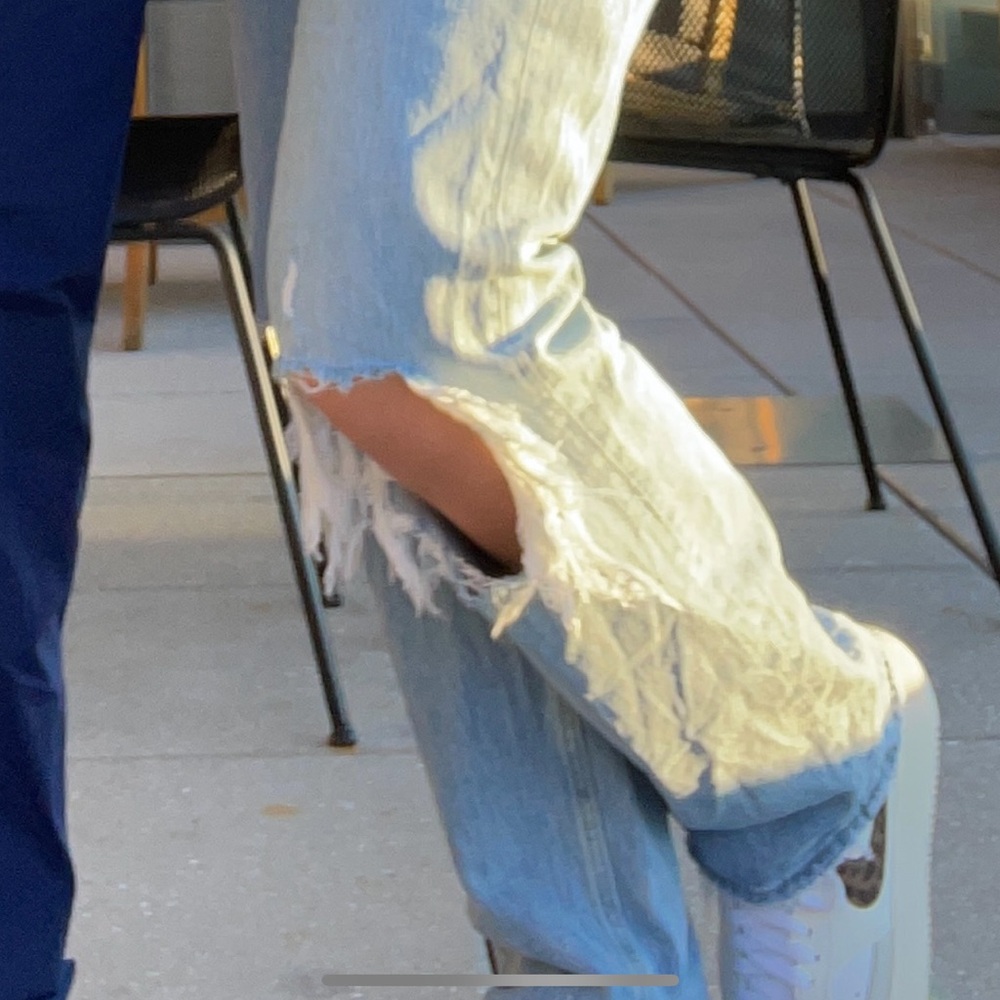 Ripped light wash jeans